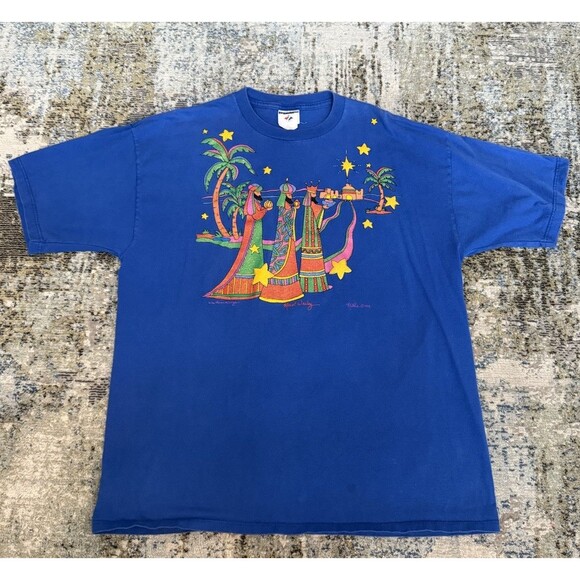 Jerzees Tops - Vintage 3 Wise Men Shirt Mount Wesley 1994 Shirt Sleeve Size XL Blue